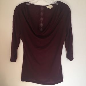 3/$12 Anthropologie Deletta maroon crochet back